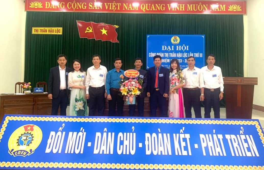 Công đoàn thị trấn Hậu Lộc tổ chức thành công Đại hội, nhiệm kỳ 2023 - 2028