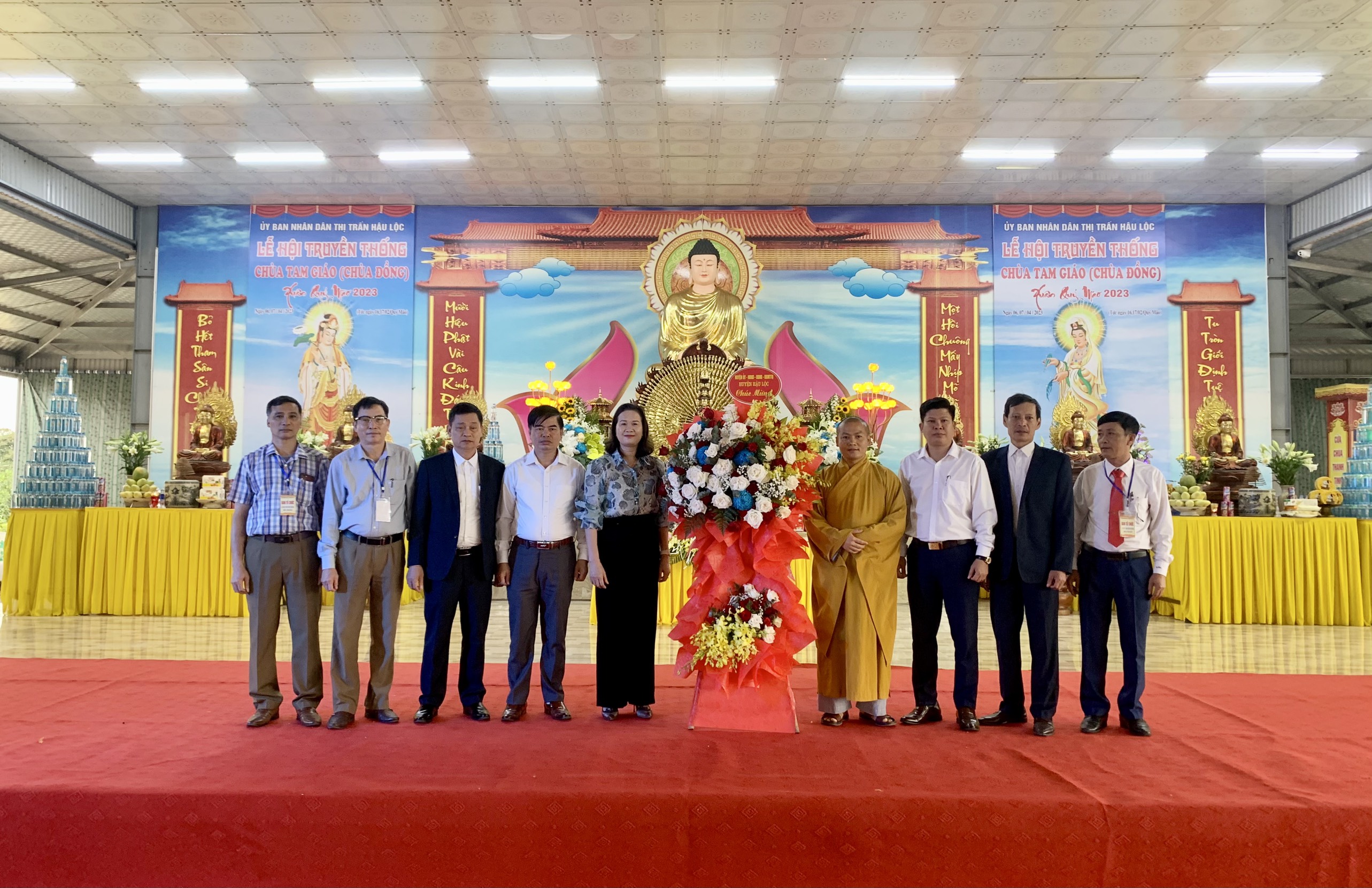 Sáng ngày 7/4 (tức ngày 17/2 âm lich), thị trấn Hậu Lộc long trọng tổ chức Lễ hội truyền thống Chùa Tam Giáo năm 2023