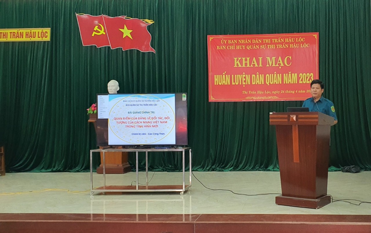Thị trấn Hậu Lộc: Khai mạc huấn luyện dân quân cơ động, dân quân tại chỗ năm 2023